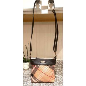 Spartina 449 Daufuskie Island Plaid Crossbody Bag With Adjustable Strap Natural